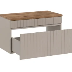 Mobile bagno sospeso 80cm cannettato 1 cassettone beige Autentic