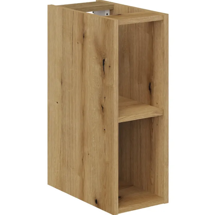 Mobile bagno sospeso 80cm cannettato 2 cassetti e vani bianco rovere Cleany