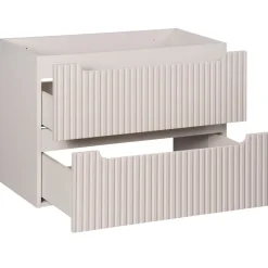 Mobile bagno sospeso 80cm cannettato 2 cassetti beige rovere Cleany
