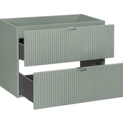 Mobile bagno sospeso 80cm cannettato 2 cassetti verde salvia rovere Greeny