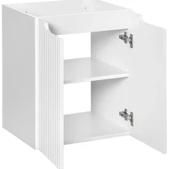 Mobile bagno sospeso 50cm cannettato con lavabo 2 ante bianco Cleany