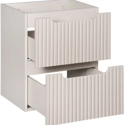Mobile bagno sospeso 50cm cannettato 2 cassetti beige rovere Cleany