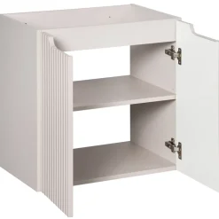 Mobile bagno sospeso 60cm cannettato 2 ante beige rovere Cleany