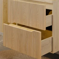 Mobile bagno sospeso 60cm cannettato 2 cassetti rovere Pretty