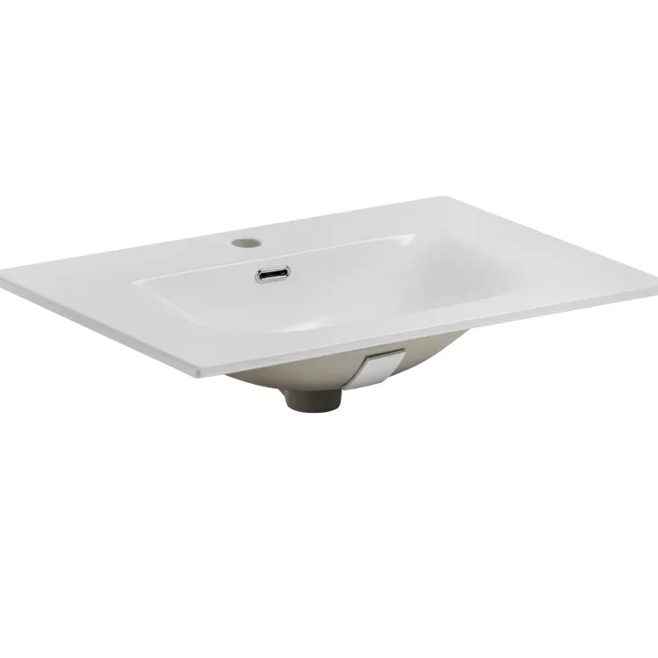 Mobile bagno sospeso 80cm cannettato con lavabo 1 cassettone bianco Autentic