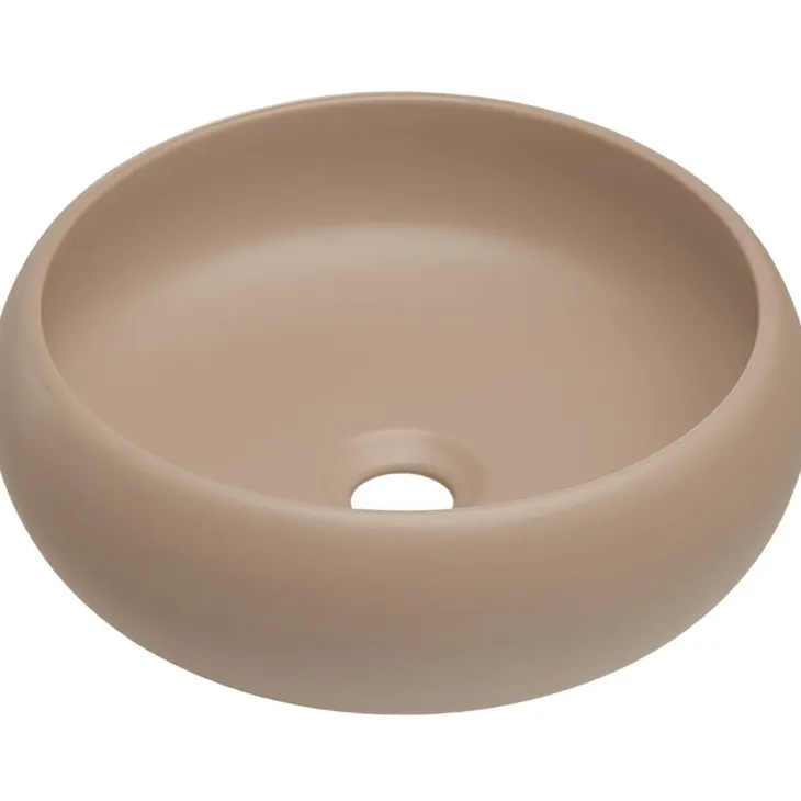 Mobile bagno sospeso 160cm cannettato con 2 lavabi, colonna e specchio beige Autentic