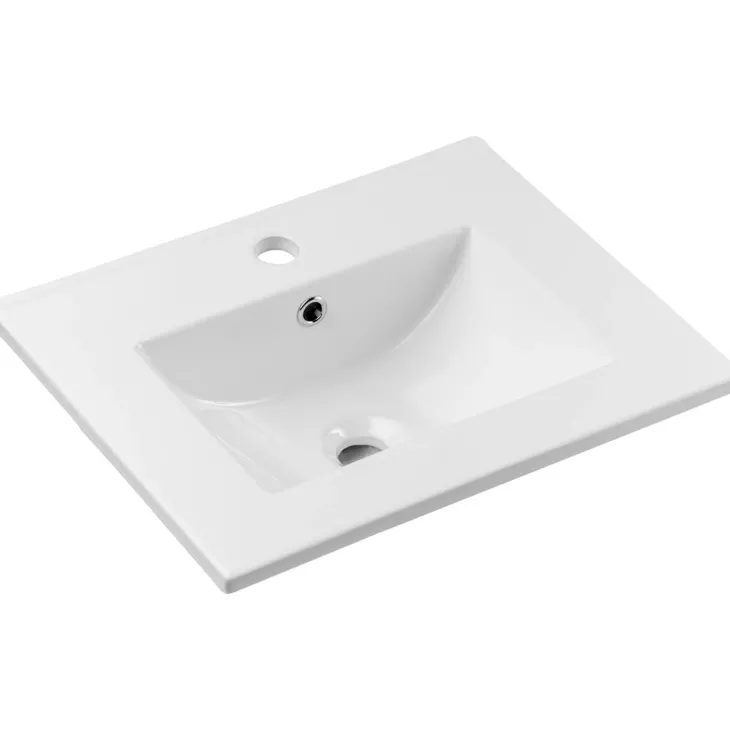 Mobile bagno sospeso 50cm cannettato con lavabo 2 ante nero Cleany