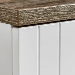 Mobile bagno sospeso 120cm cannettato 2 cassettoni bianco quercia Autentic