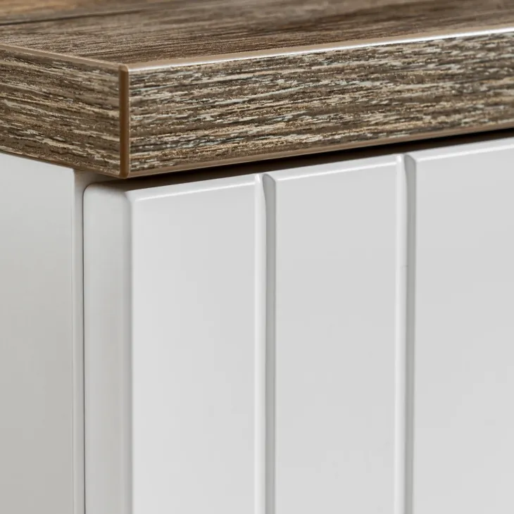Mobile bagno sospeso 120cm cannettato 2 cassettoni bianco quercia Autentic