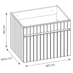 Mobile bagno sospeso 60cm cannettato 1 cassettone bianco quercia Autentic