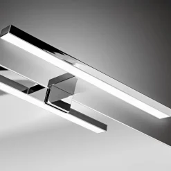 Mobile bagno sospeso 140cm cannettato con 2 lavabi, colonna e specchio bianco quercia Autentic