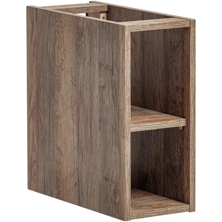 Mobile bagno sospeso 180cm cannettato con 2 lavabi, colonna e 2 specchi bianco quercia Autentic