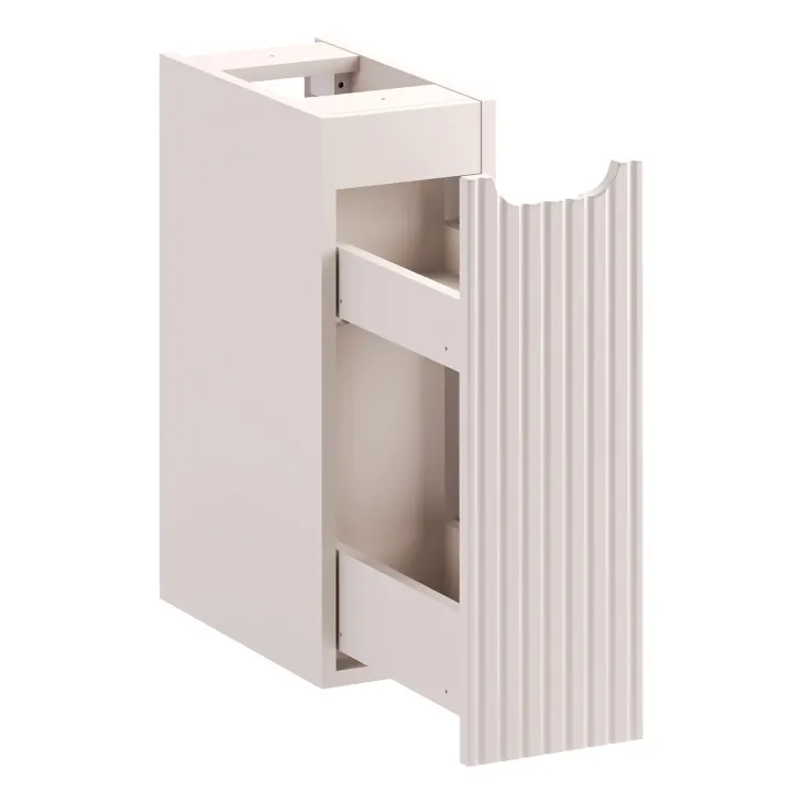 Mobile bagno sospeso 80cm cannettato con cassetto anta e vano beige rovere Cleany