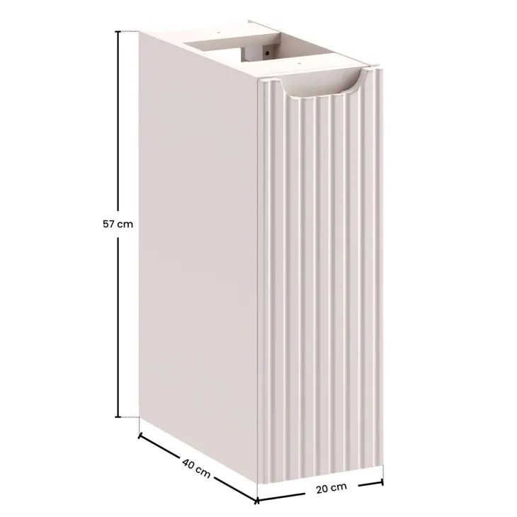 Mobile bagno sospeso 80cm cannettato con cassetto anta e vano beige rovere Cleany