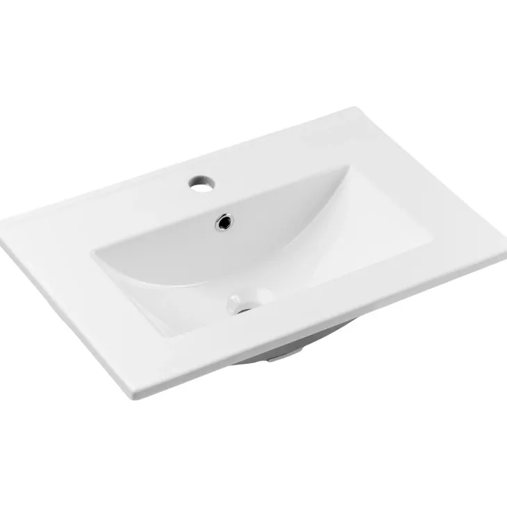 Mobile bagno sospeso 60cm cannettato con lavabo 2 ante bianco Cleany