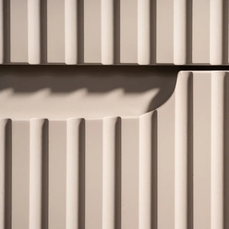 Mobile bagno sospeso 60cm cannettato con lavabo 2 cassetti beige Cleany