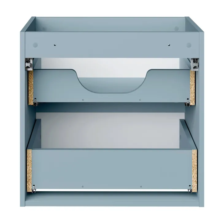 Mobile bagno sospeso 60cm cannettato 2 cassetti azzurro rovere Celestiale