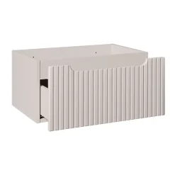 Mobile bagno sospeso 120cm cannettato 2 cassetti beige rovere Cleany