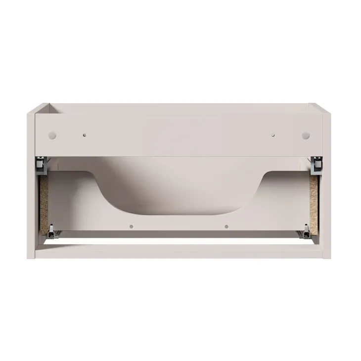 Mobile bagno sospeso 120cm cannettato 2 cassetti beige rovere Cleany