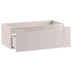 Mobile bagno sospeso 80cm cannettato 1 cassetto e vano beige rovere Cleany