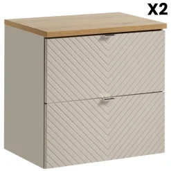 Mobile bagno sospeso 160cm 4 cassetti e portabiancheria beige cashmere Neutry