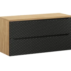Mobile bagno sospeso 120cm 2 cassetti nero rovere Swim