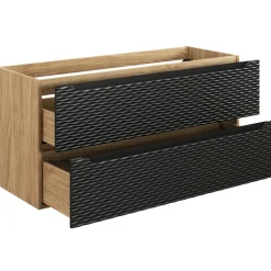 Mobile bagno sospeso 120cm 2 cassetti nero rovere Swim