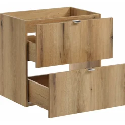 Mobile bagno sospeso 60cm 2 cassetti rovere nero Rovery