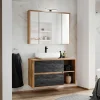 Mobile bagno sospeso 100cm 2 cassetti rovere antracite Stony