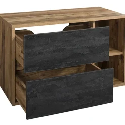 Mobile bagno sospeso 100cm 2 cassetti rovere antracite Stony