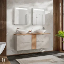 Mobile bagno sospeso 140cm 4 cassetti beige cashmere Neutry