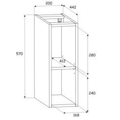 Mobile bagno sospeso 80 cm 2 cassetti 2 vani quercia antracite Limpid