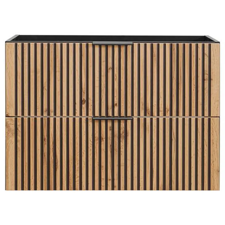 Mobile bagno sospeso 80 cm 2 cassetti quercia antracite Limpid