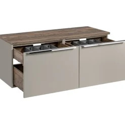 Mobile bagno sospeso 120cm 2 cassettoni e 2 cassetti attrezzati grigio quercia Serif