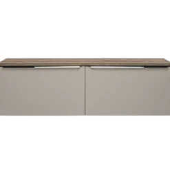 Mobile bagno sospeso 160cm 2 cassettoni e 2 cassetti attrezzati grigio quercia Serif