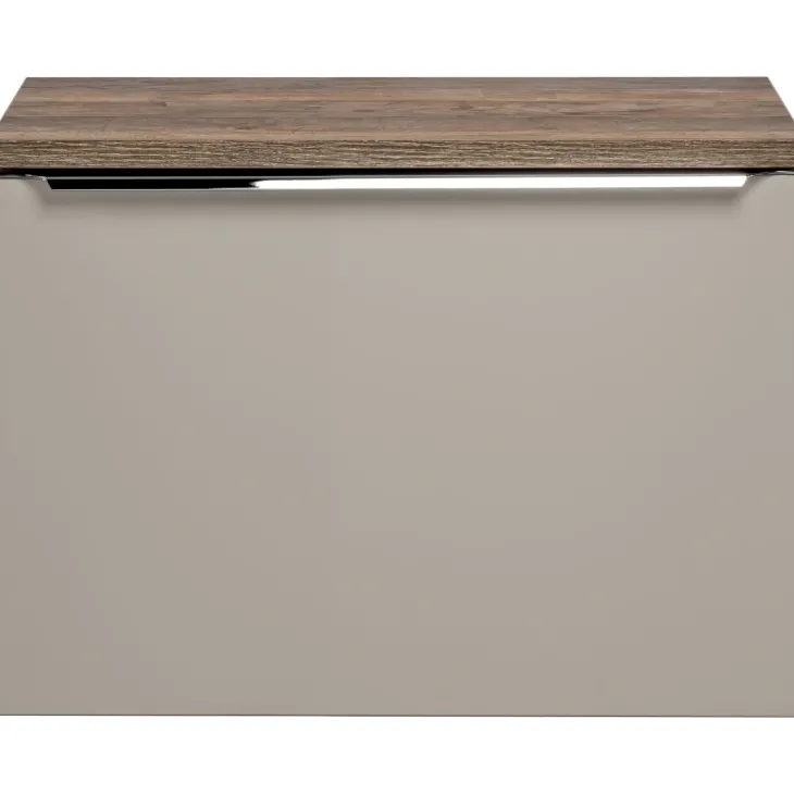 Mobile bagno sospeso 60cm 1 cassettone e 1 cassetto attrezzato grigio quercia Serif