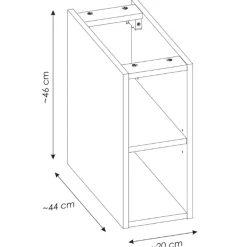 Mobile bagno sospeso 80cm 1 cassettone e 1 cassetto attrezzato e 2 vani nero Serif