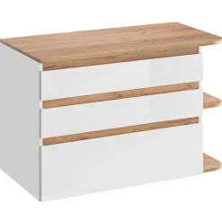 Mobile bagno sospeso 94cm 2 cassetti attrezzati bianco rovere Dual