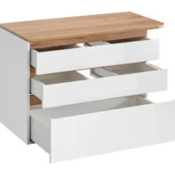 Mobile bagno sospeso 94cm 2 cassetti attrezzati bianco rovere Dual