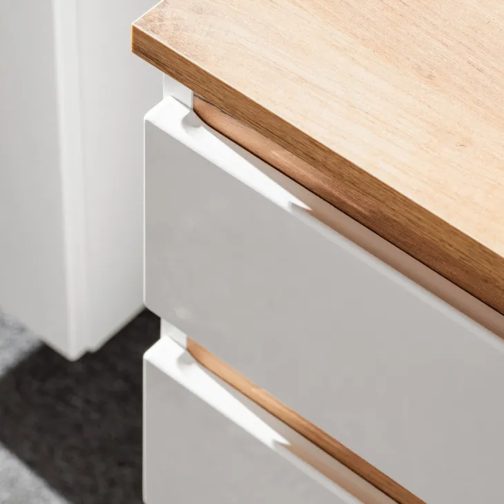 Mobile bagno sospeso 94cm 2 cassetti attrezzati bianco rovere Dual