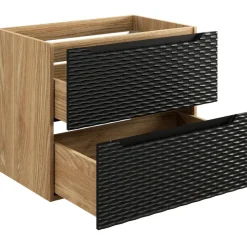 Mobile bagno sospeso 70cm 2 cassetti nero rovere Swim