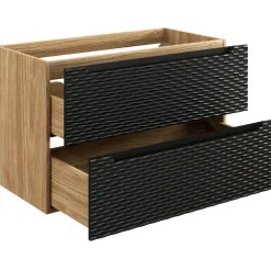 Mobile bagno sospeso 90cm 2 cassetti nero rovere Swim