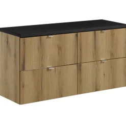 Mobile bagno sospeso 120cm 4 cassetti rovere nero Rovery