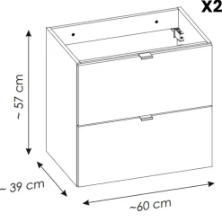 Mobile bagno sospeso 120cm 4 cassetti rovere Rovery