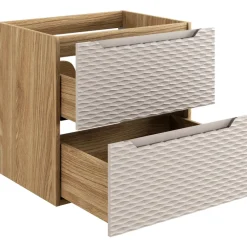 Mobile bagno sospeso 60cm 2 cassetti beige rovere Swim