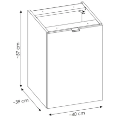 Mobile bagno sospeso 140cm 4 cassetti e portabiancheria rovere nero Rovery