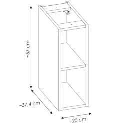 Mobile bagno sospeso 80cm 2 cassetti e vani rovere Rovery