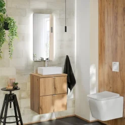 Mobile bagno sospeso 50cm 2 cassetti rovere Rovery