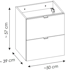 Mobile bagno sospeso 50cm 2 cassetti rovere Rovery