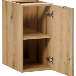 Mobile bagno sospeso 90cm 2 cassetti 1 anta rovere nero Rovery
